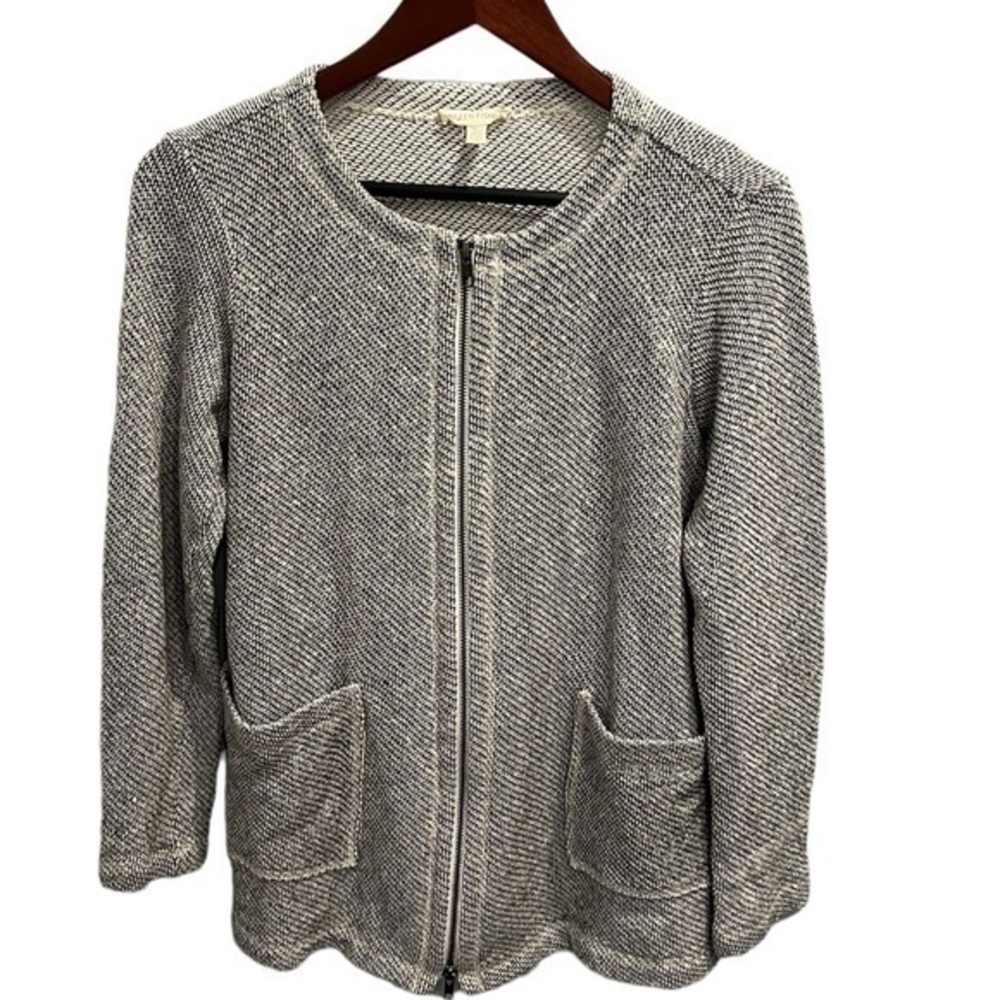 Eileen Fisher Cotton Knitted Zipper Jacket Size XS/TP